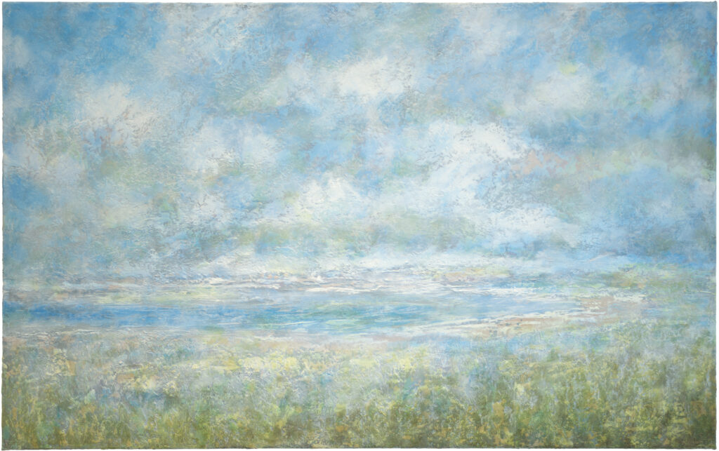 Wulf Winckelmann: »Bretagne II« (#1395), 2026. Mischtechnik auf Leinwand, 100 x 160 cm.
Wulf Winckelmann: »Bretagne II« (#1395), 2026. Mixed media on canvas, 100 x 160 cm.